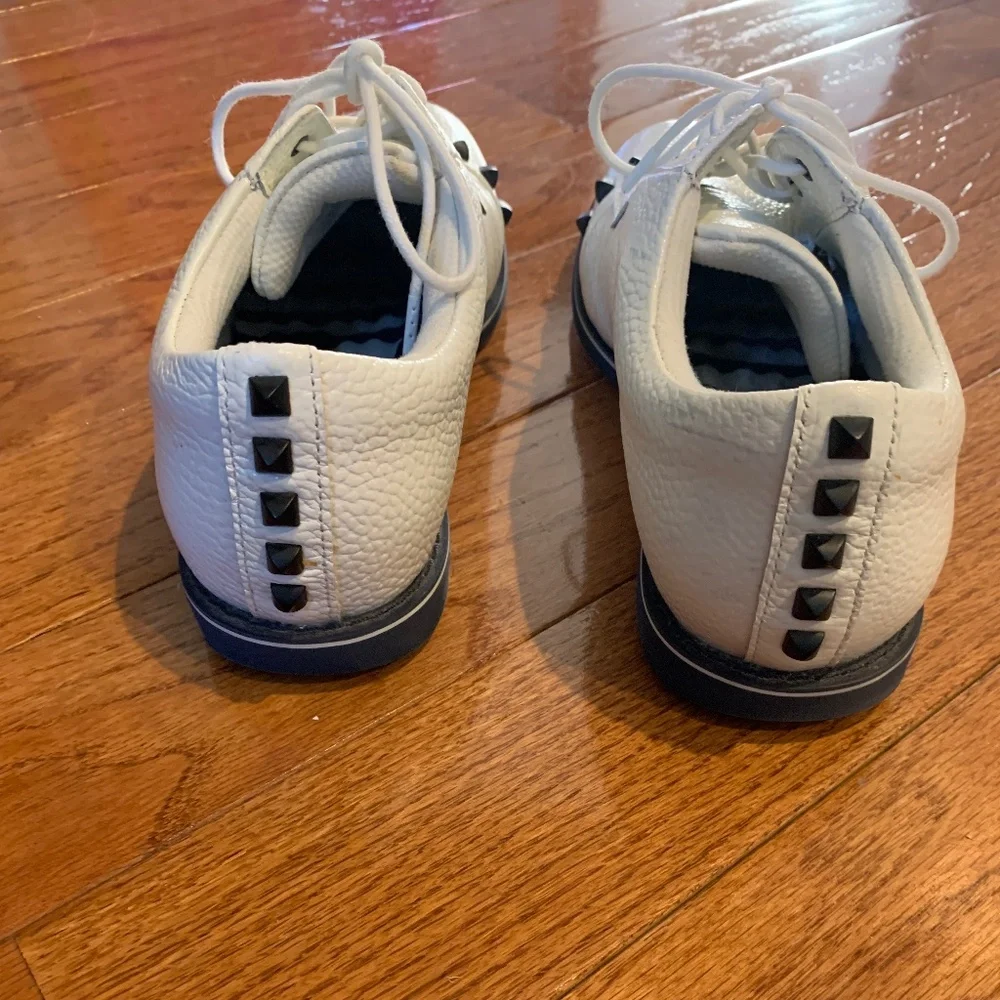 G Fore White/Black Studded Golf Shoes sz 8.5